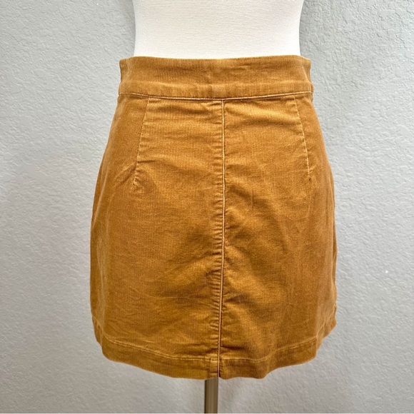 Aritzia Wilfred Free Karmen Corduroy Button Mini Skirt Golden Amber - Picture 3 of 8